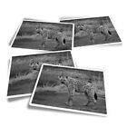 4x Rectangle Stickers - BW - Hyena Savannah Wild Animals #39177