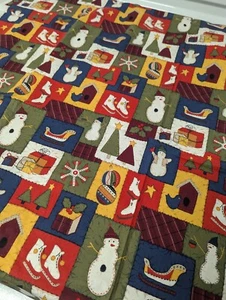 Vintage Winter Patchwork Stil Baumwolle 44" x 44" - Bild 1 von 6