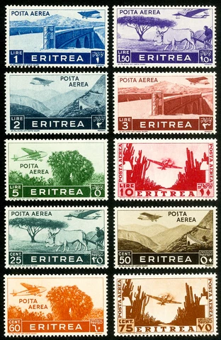 Eritrea Stamps # C7-16 MNH XF Scott Value $300.00 Cover