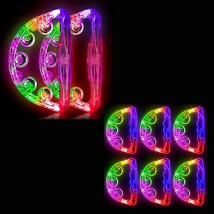 LED Tambourine, Light up Toys Handheld Musical Flashing Tamborine Autism Toys Pa - Picture 1 of 9