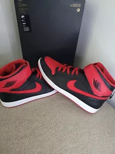 NIB Nike Air Jordan 1 Bred HI Fly Ease Men 18 Black Red White Sneakers Q3835 060 - Picture 1 of 11