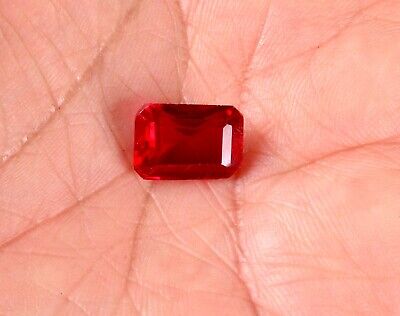 GGL Certified Natural Mozambique Red Ruby Emerald Shape Gemstone 11.65 Cts • 0.99€