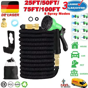 7.5-30m Flexibler Gartenschlauch flexibel Wasserschlauch dehnbarer Flexischlauch - Bild 1 von 39