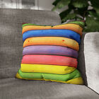 CUSHION COVER PILLOW CASE|RAINBOW CHALK STACKED PATTERN