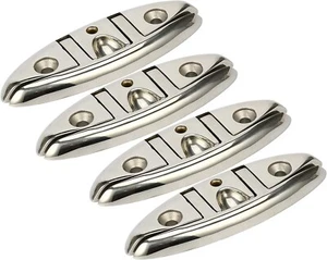 4 Pcs 6 Inch Boat Flip Up Folding Dock Cleat Marine Stainless Retractable Cleats - Picture 1 of 19