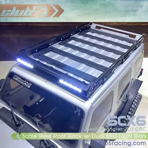 Metal Roof Rack ( V2 ) w/ Dual Light Bar for SCX6 Jeep JLU Wrangler - Picture 1 of 12