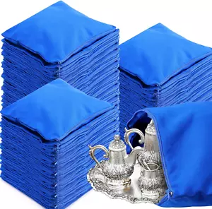 20 Pieces Zippered Silver Storage Bags 18 X 18 Inch anti Tarnish Bag Jewelry Sto - Picture 1 of 7