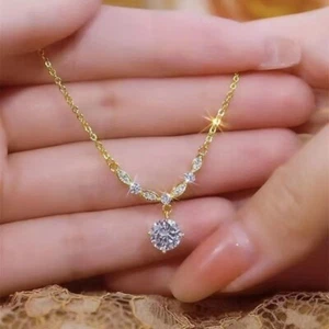 Jewelry Full Drill Clavicle Chain Brilliant Joker Pendant Jewelry Women - Picture 1 of 14