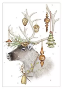 Flour Sack Kitchen Dish Towel Ornament Reindeer Mary Lake - Thompson New - Picture 1 of 1