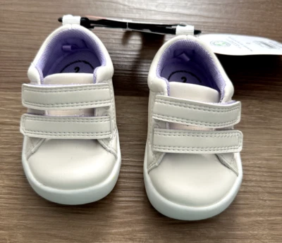 Wonder Nation Adaptive Shoes Two Strap Hook & Loop Ivory Baby Infant Girls 2C - Image 1 of 4