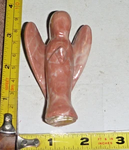 Estatuilla de cuarzo rosa de colección ÁNGEL - mármol tallado ~ 3" de alto - Imagen 1 de 8
