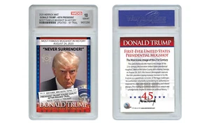 NY TRIAL UPDATED - Carta MUGSHOT ufficiale DONALD TRUMP 45° PRESIDENTE GEMMA NUOVA DI ZECCA 10 - Foto 1 di 2