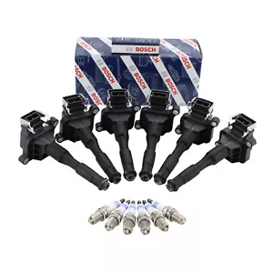 Bosch 6 Ignition Coil 6 Platinum Spark Plug Kit For E36 E39 E46 323i 525i Z3 L6 - Picture 1 of 3