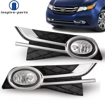 Fog Lights For 2014 2015 2016 2017 Honda Odyssey Clear Lens Lamps+Switch+Bezels - Image 1 of 4