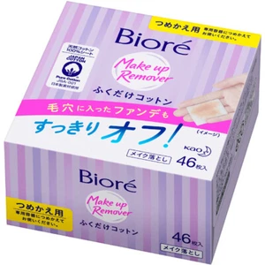 Biore Makekup Remover Cleansing Cotton 46 sheets Refill Kao from Japan - Picture 1 of 2