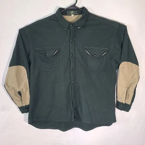 Vintage Orvis Green Tan Long Sleeve Fleece Button Men's Size Large (Flaw) - Picture 1 of 15
