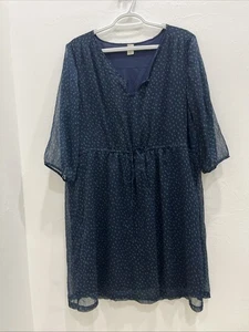 Old Navy V-Ausschnitt Langarm Tunika Midikleid Jägergrün Blau XXL - Bild 1 von 8