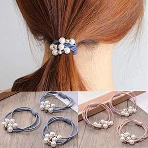 10 Stück Perlen Stretch Haargummis elastisch Haarking Pferdeschwanz Halter Haare - Bild 1 von 11
