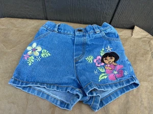 Dora The Explorer Mädchen Jeansshorts 2006 Blumenstickerei Nick Jr 2T Kinder - Bild 1 von 6