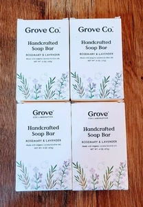 Lot of 4 Grove Co Rosemary & Lavender 4oz Handcrafted Soap Bar (16oz total) - Picture 1 of 2