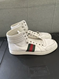 Sneakers alte Gucci linea Sherry in pelle bianca 8 unisex - Foto 1 di 10