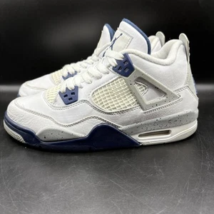 Air Jordan 4 Retro Midnight Navy GS taglia 7Y donna taglia 8,5 408452-140 - Foto 1 di 12