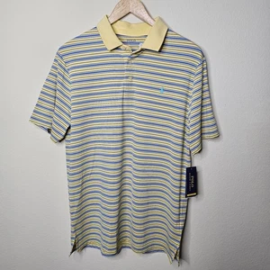 Polo Ralph Lauren Boys Performance Polo Shirt Yellow Blue - Size L (18-20) - NWT - Picture 1 of 7