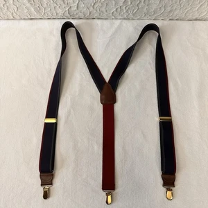 Pelikan USA Herren Hosenträger Leder Haken Navy Hosenhalter Elastische Streifen Bequem - Bild 1 von 7