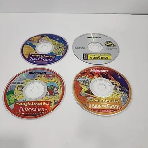4x Magic School Bus CD-Rom Lot Discs Konzert Sonnensystem Dinosaurier im Inneren der Erde - Bild 1 von 5