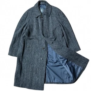 J.PRESS HARRIS TWEED Wool Coat Gray M Size - Picture 1 of 24