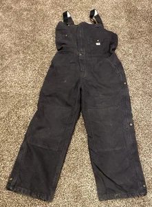 Carhartt Bib Overalls XL (16/18)Women Double Knee Black Quilt Lined Heavy 101046 - Picture 1 of 6