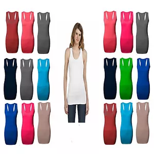 Damen Frauen lässig Muskel Racerback Westen einfache Weste Tank Top T-Shirts 8-26 - Bild 1 von 19