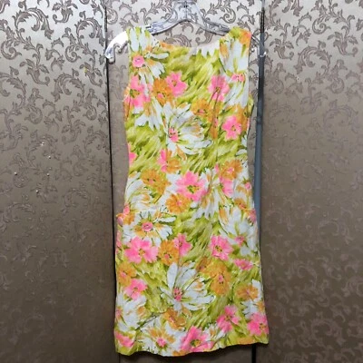 Tori Richard Honolulu Vintage COLORFUL Floral Side Button Dress Size 2 4 - Image 1 of 4