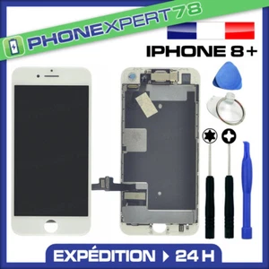 VITRE TACTILE + ECRAN LCD COMPLET ASSEMBLÉ SUR CHASSIS POUR IPHONE 8 PLUS BLANC - Imagen 1 de 1