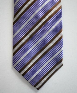 🆕️ISAIA Napoli STRIPED Pattern 100% SILK 7 FOLD Classic Neck Tie - Picture 1 of 7