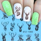 New Manicure DIY Winter Nail Art Sticker Xmas Christmas Elk Deer Tree Black