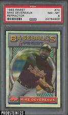 1993 Topps Finest Refractor #74 Mike Devereaux Baltimore Orioles PSA 8 NM-MT