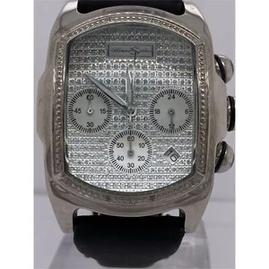 Techno Swiss Men's Rectangle Silver Dial Black Strap Watch G06TS11767 - Picture 1 of 7