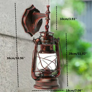 Outdoor Vintage Antique Rustic Lantern Lamp Retro Wall Sconce Light Fixture E27 - Picture 1 of 6