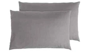 2 x Standard Plain Pillowcase Grey Soft Fabric Easycare Pillow Cases 50x75cm New - Picture 1 of 5
