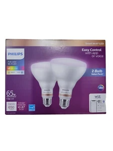 Philips WiZ Connected Full Color Wi-Fi LED 65W Replacement 650 Lumens - 2 Pack - Picture 1 of 4