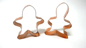 Two Small Gingerbread Men 4.5" and 4" Copper Cookie Cutters  - Picture 1 of 1
