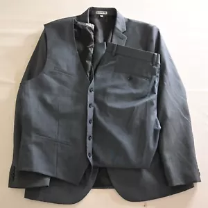 Express 40R 34x30 Blue 3 Piece Photographer Slim Mens Vest Jacket Pants Suit - Picture 1 of 24