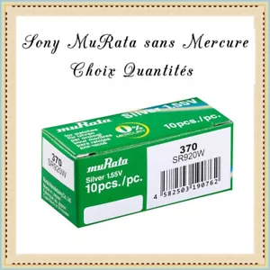 Piles bouton 370 Sony muRata SR920W 1.55V sans Mercure Réf: 49037010 - Foto 1 di 1
