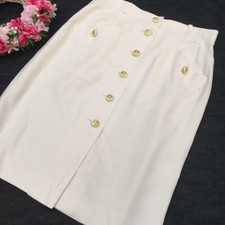 Authentic CELINE Vintage Straight Skirt White Size 44