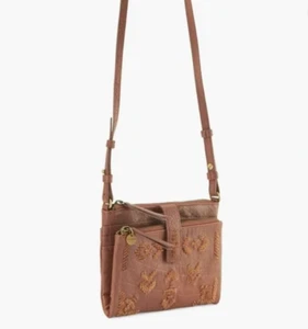 Lucky Brand Rela braun/brandy Farbe Leder wandelbare Umhängetasche Geldbörse - Bild 1 von 4