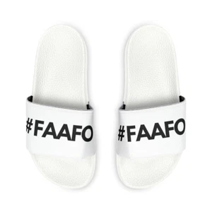 FAAFO Casual Slip On Slides Men's PU Slide Sandals - Picture 1 of 11