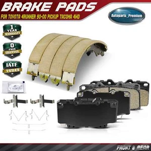 8x Front Brake Pads+Rear Brake Shoes for Toyota 4Runner 90-00 Pickup Tacoma 4WD - Picture 1 of 9