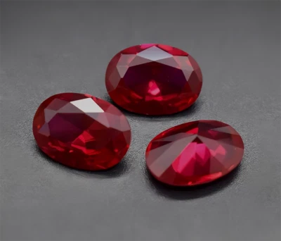 High quality Oval Red Ruby Lab-Created Corundum Ruby AAAA+ Loose Gemstone 1pcs - Image 1 of 4