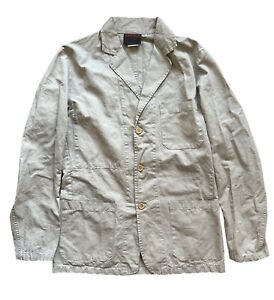 Vetra Twill Fabric Workwear Blazer  Cotton Linen Herringbone Jacket sz 42 CL3